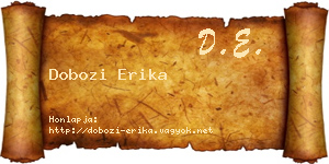 Dobozi Erika névjegykártya